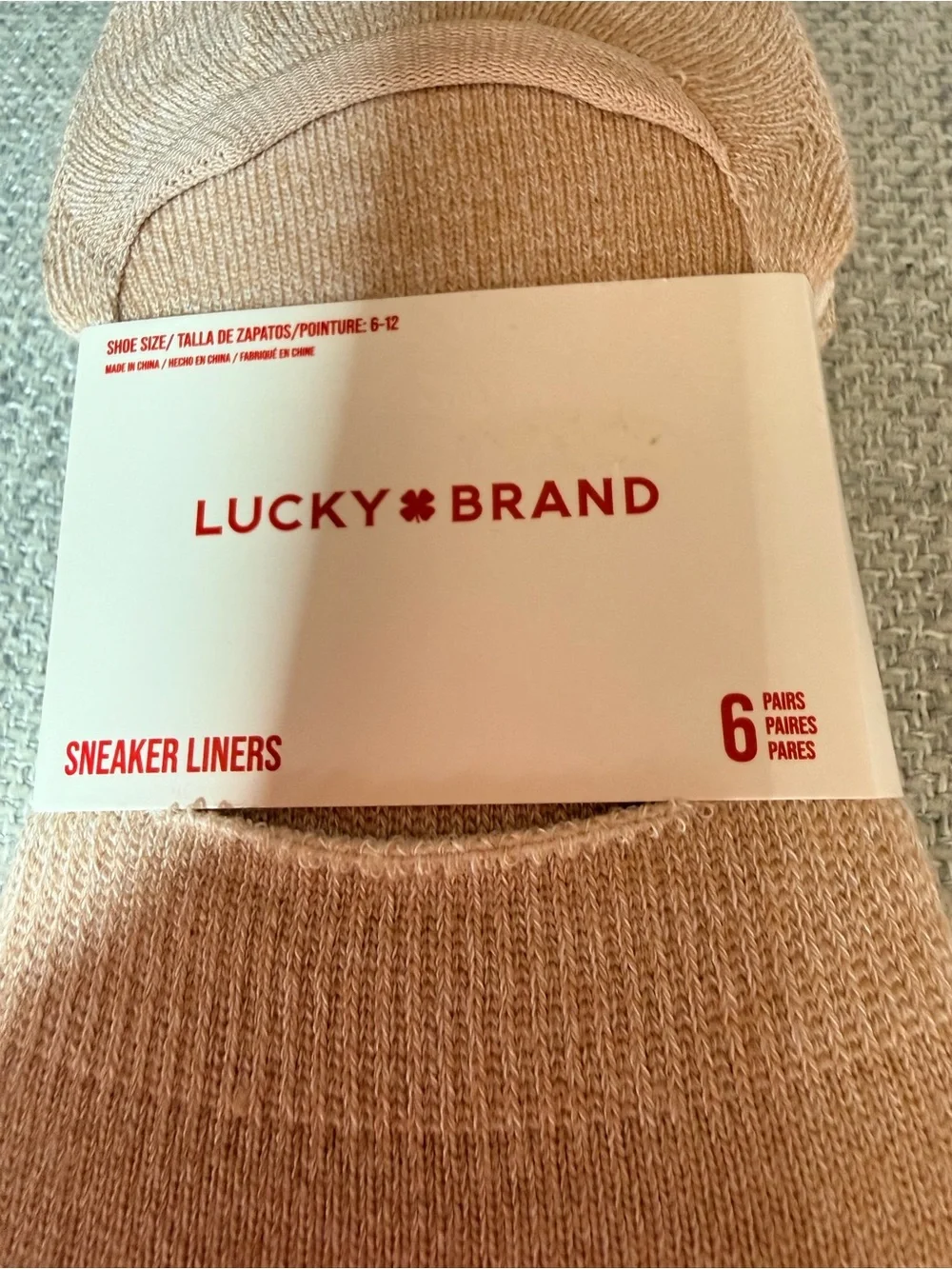 Lucky Brand Nude/Taupe Sneaker Liner Socks - Pack of 6